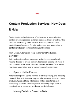 Content Production Services: How Does It Help