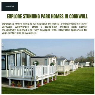 Exploring Stunning Park Homes in Cornwall