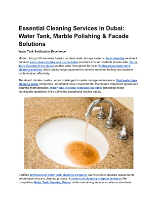Essential Cleaning Services in Dubai_ Water Tank, Marble Polishing & Facade Solutions