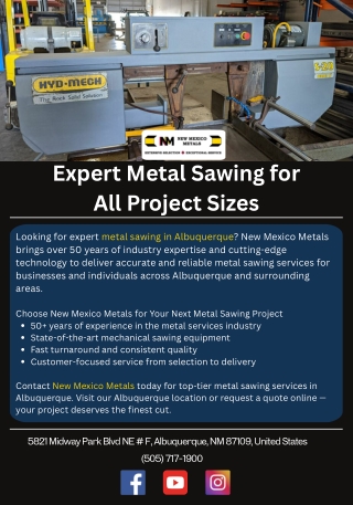Expert Metal Sawing for All Project Sizes