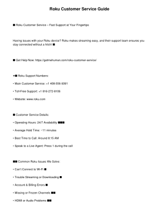 Roku Customer Service – Streaming Help Made Easy