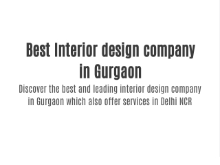 Interior design company in Gurgaon