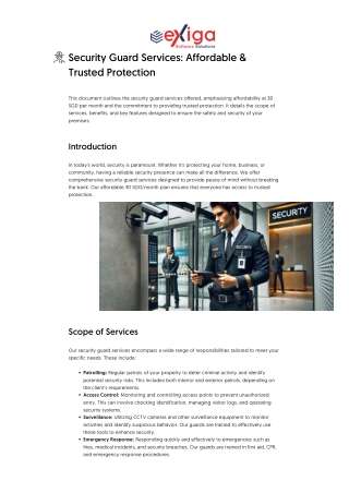 Security Guard Services_ Affordable & Trusted Protection