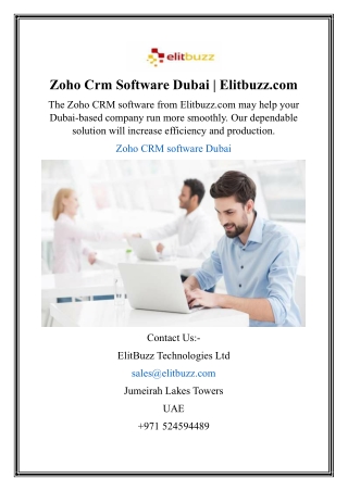 Zoho Crm Software Dubai | Elitbuzz.com