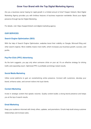 Kasper Infotech – Trusted Digital Marketing Agency in India