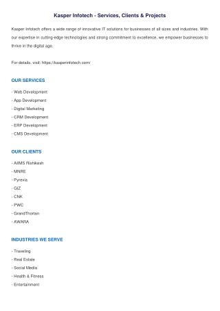 Kasper Infotech – Web & App Development | IT Solutions