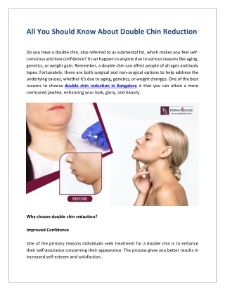 All You Should Know About Double Chin Reduction