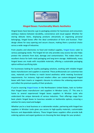 Hinged Boxes Functionality Meets Aesthetics