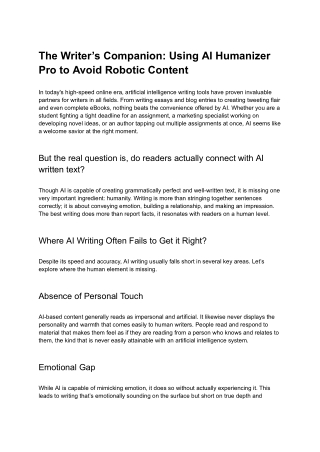 The Writer’s Companion_ Using AI Humanizer Pro to Avoid Robotic Content