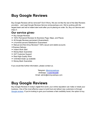 Buy Google Reviews