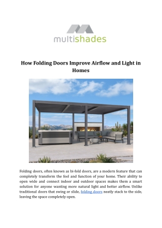 How Folding Doors Improve Airflow and Light in Homes