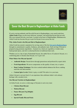 Biryani in Raghunathpur