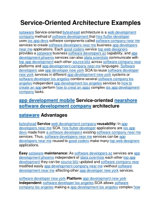 Service-Oriented Architecture Examples