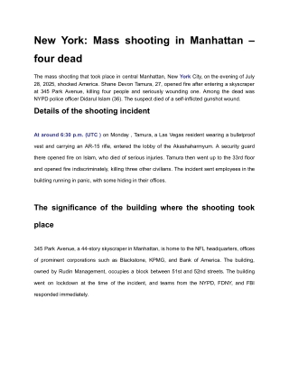 New York_ Mass shooting in Manhattan – four dead