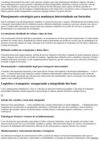 Mudanças Interestaduais Sorocaba: Como garantir agilidade e segurança hoje