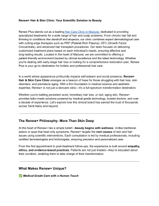 Renew  Hair & Skin Clinic