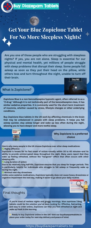 Get Blue Zopiclone tablets in UK next day delivery with huge discount