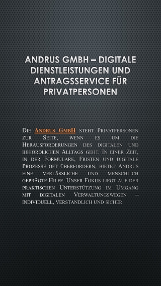 Andrus GmbH – Digitale Dienstleistungen und Antragsservice für