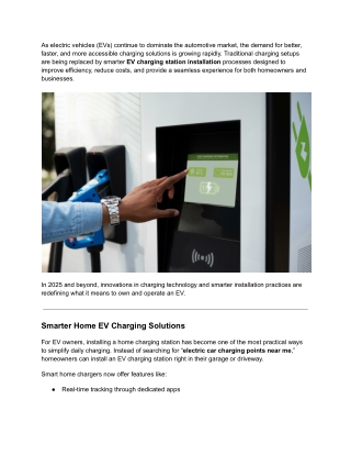 The Future of EV Charging Station Installation_ Smarter and More Efficient