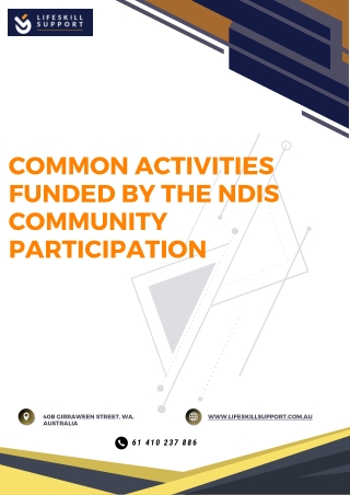 Common Activities Funded By The NDIS Community Participation