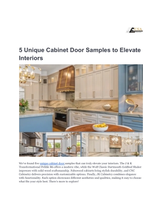 5 Unique Cabinet Door Samples to Elevate Interiors