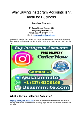 Why Buying Instagram Accounts Isn’t Ideal for Business