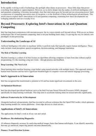 Beyond Processors: Exploring Intel's Innovations in AI and Quantum Computing
