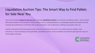 Liquidation Auction Tips: The Smart Way to Find Pallets for Sale Near You
