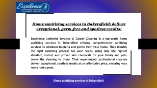 Home sanitizing services in Bakersfield: deliver exceptional, germ-free and spot