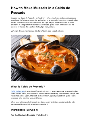 How To Make MUSSELS IN A CALDO DE PESCADO