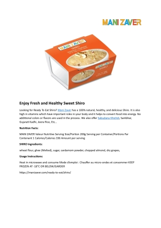 Enjoy Fresh and Healthy Sweet Shiro