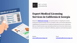 Expert Medical Licensing Services in California & Georgia