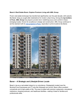 Baner’s Real Estate Boom_ Explore Premium Living with ABIL Group