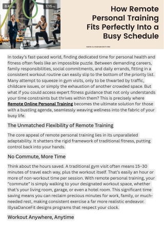 How Remote Personal Training Fits Perfectly Into a Busy Schedule