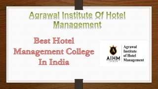 Best hotel management college in India
