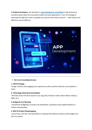 App Development Consultant Services: UX, Tech Stack, Budget & More