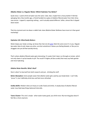 Alkaline Water vs Regular Water