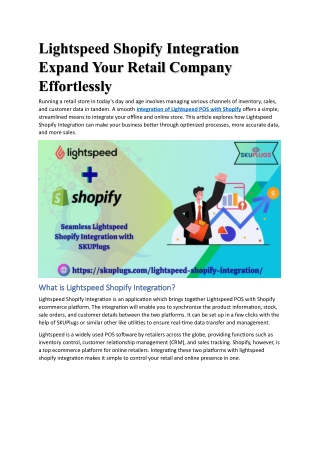 Boost Your Retail Business with Lightspeed Shopify Integration!
