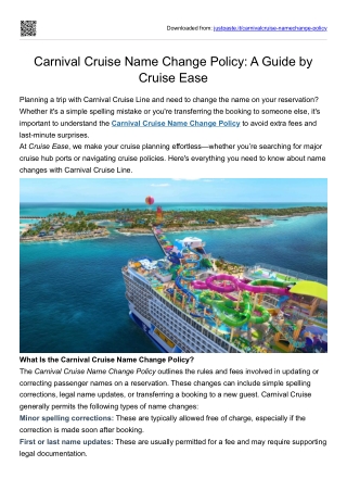 Carnival Cruise Name Change Policy-2025