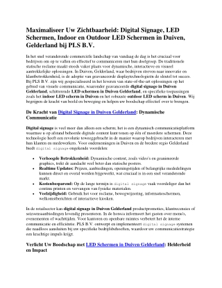 Outdoor LED Schermen in Duiven, Gelderland bij PLS B.V