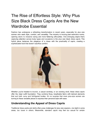 The Rise of Effortless Style_ Why Plus Size Black Dress Capris Are the New Wardrobe Essential