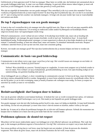 Hoe overleef ik mijn eerste 90 dagen als manager