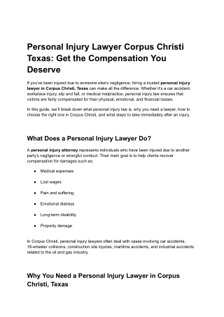 Personal Injury Lawyer Corpus Christi Texas
