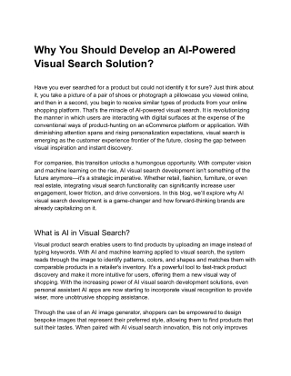 Why You Should Develop AI-Powered Visual Search Solution