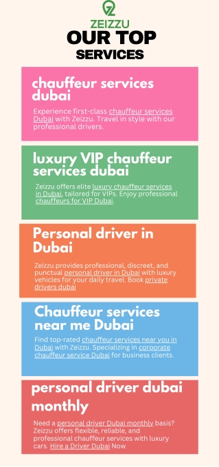 Our Top Chauffeur Services in Dubai | Zeizzu Luxury Chauffeurs
