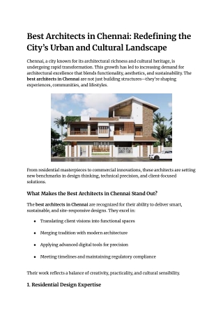 Best Architects in Chennai