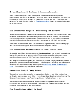 My Honest Experience with Eara Group – A Homebuyer’s Perspective