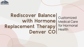 Hormone Replacement Therapy Denver CO