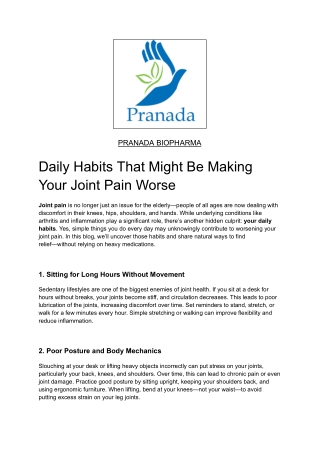 Daily Habits That Might Be Making Your Joint Pain Worse