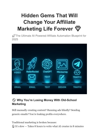 Hidden Gems That Will Change Your Affiliate Marketing Life Forever